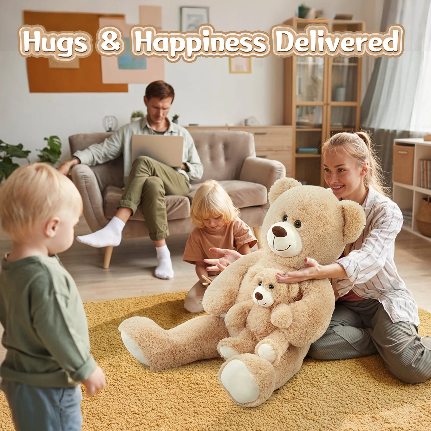 39" Giant Teddy Bear Mommy and Baby Soft Plush Bear Stuffed Animal